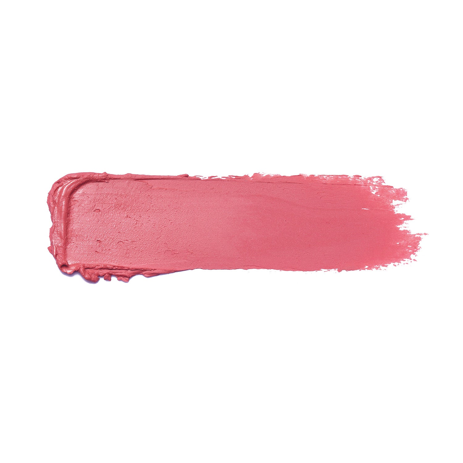 An ultra-creamy swipe of Shopgalaxyss Actually, I Can Shiny Velvet Cream Lipstick #33 adorns a white background, revealing its vibrant pink hue. The slightly uneven edges emphasize the lipstick’s hydrating application, combining elegance with nourishing properties.