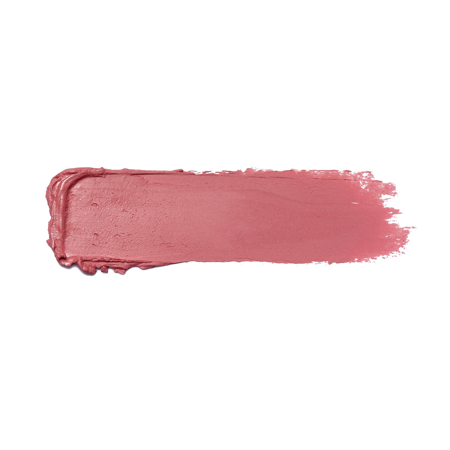 The Aperitif Shiny Velvet Cream Lipstick #419 by Shopgalaxys is shown smeared on a white background, showcasing its creamy matte finish. Ideal for mature lips, this hydrating, all-day-comfort formula is also proudly cruelty-free.