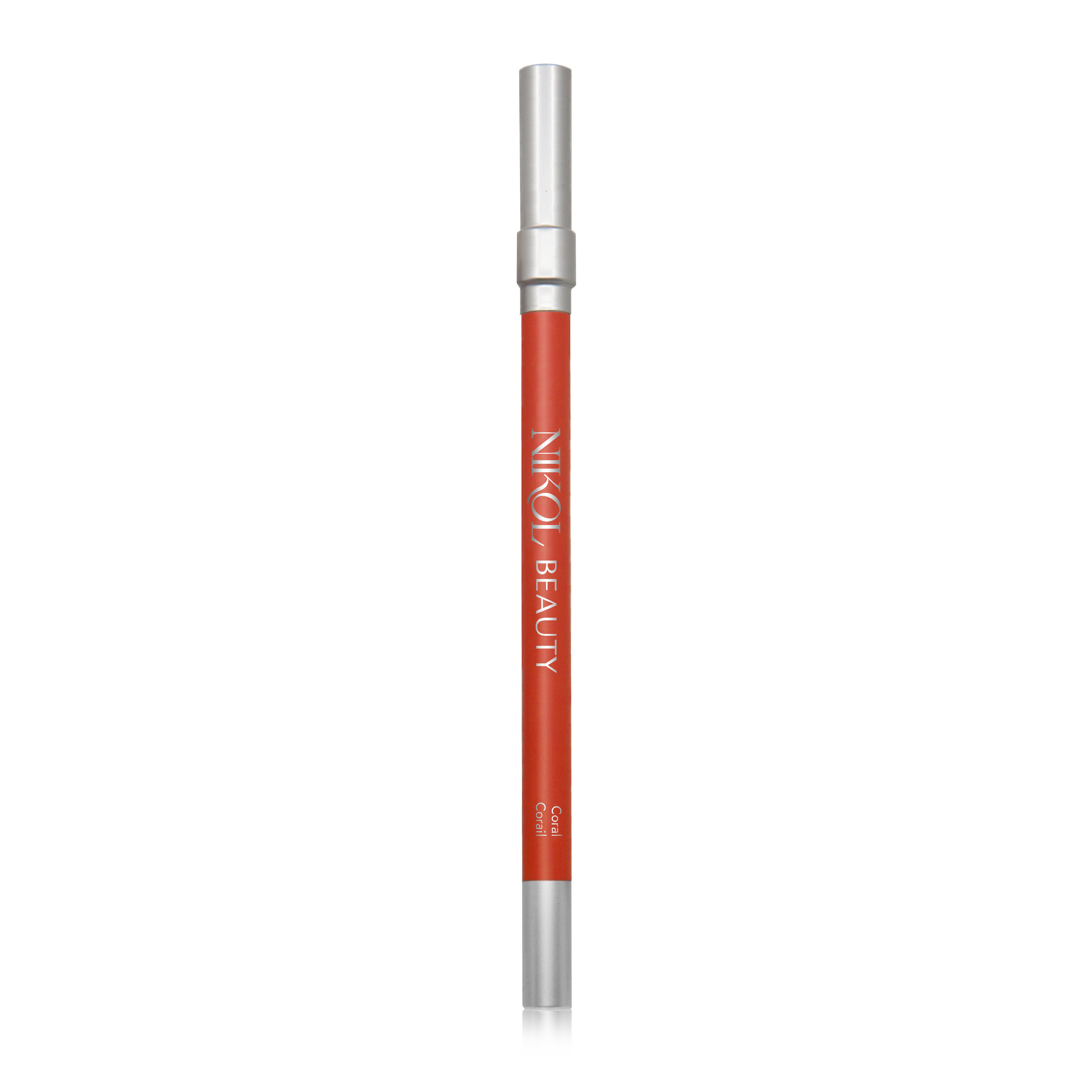 A waterproof, creamy red lip liner labeled Shopgalaxys WaterProof Lip Liner Pencils features a silver cap on each end, ideal for mature womens makeup.