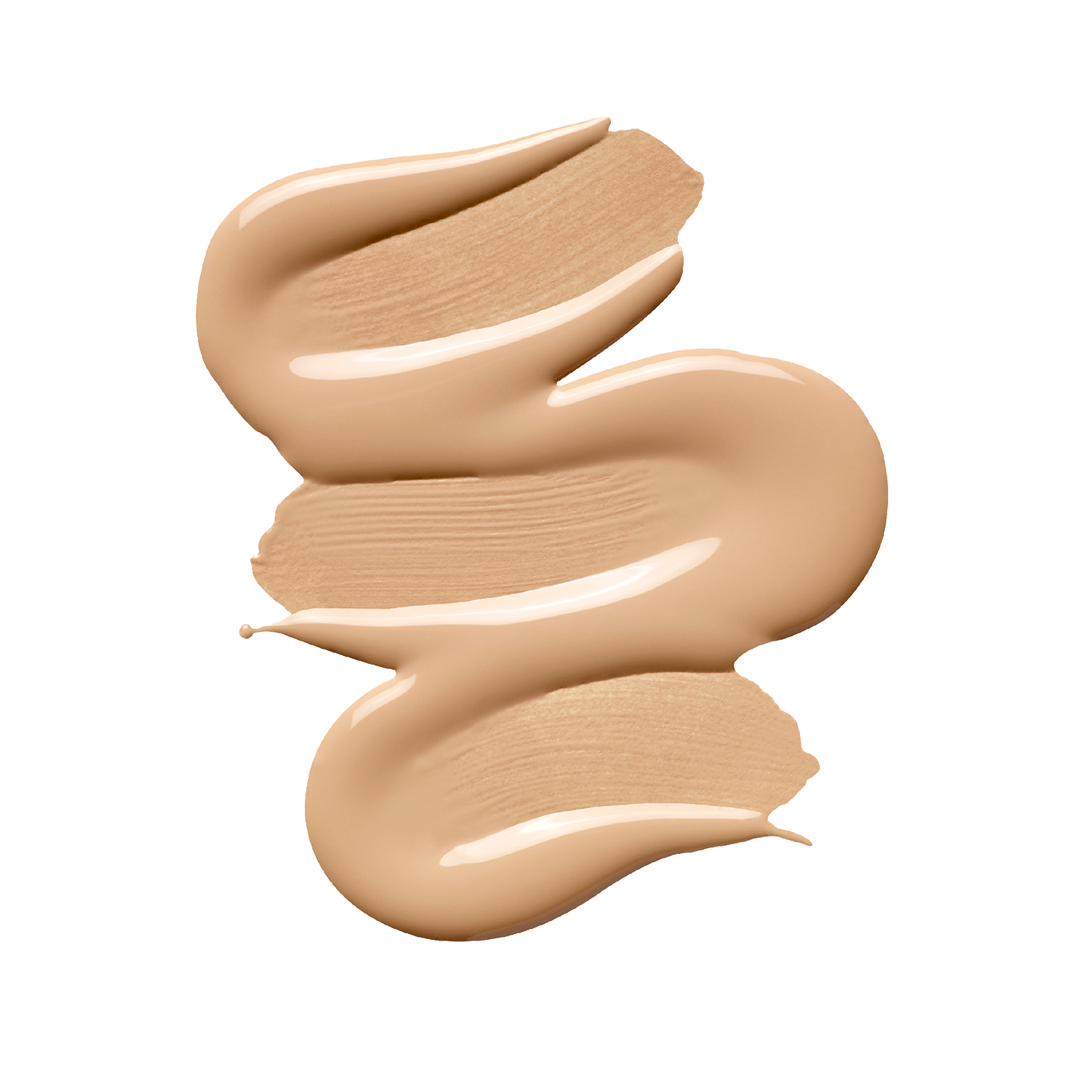 Swirls of Shopgalaxyss BB CRÈME, a light beige liquid foundation enriched with Kakadu Plum, display a smooth, glossy texture against a white background.
