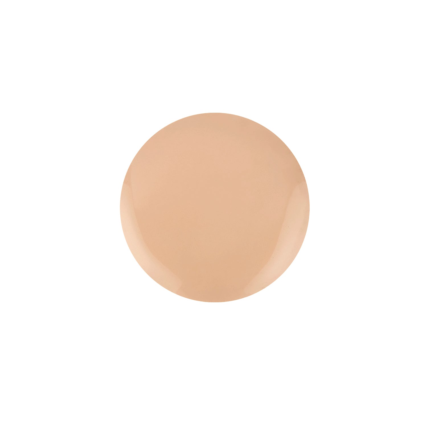 A round swatch of Shopgalaxyss Serum Foundation, showcased on a white background, reveals its smooth and creamy beige texture. It promises customizable coverage and aligns with clean beauty principles, making it perfect for makeup application.