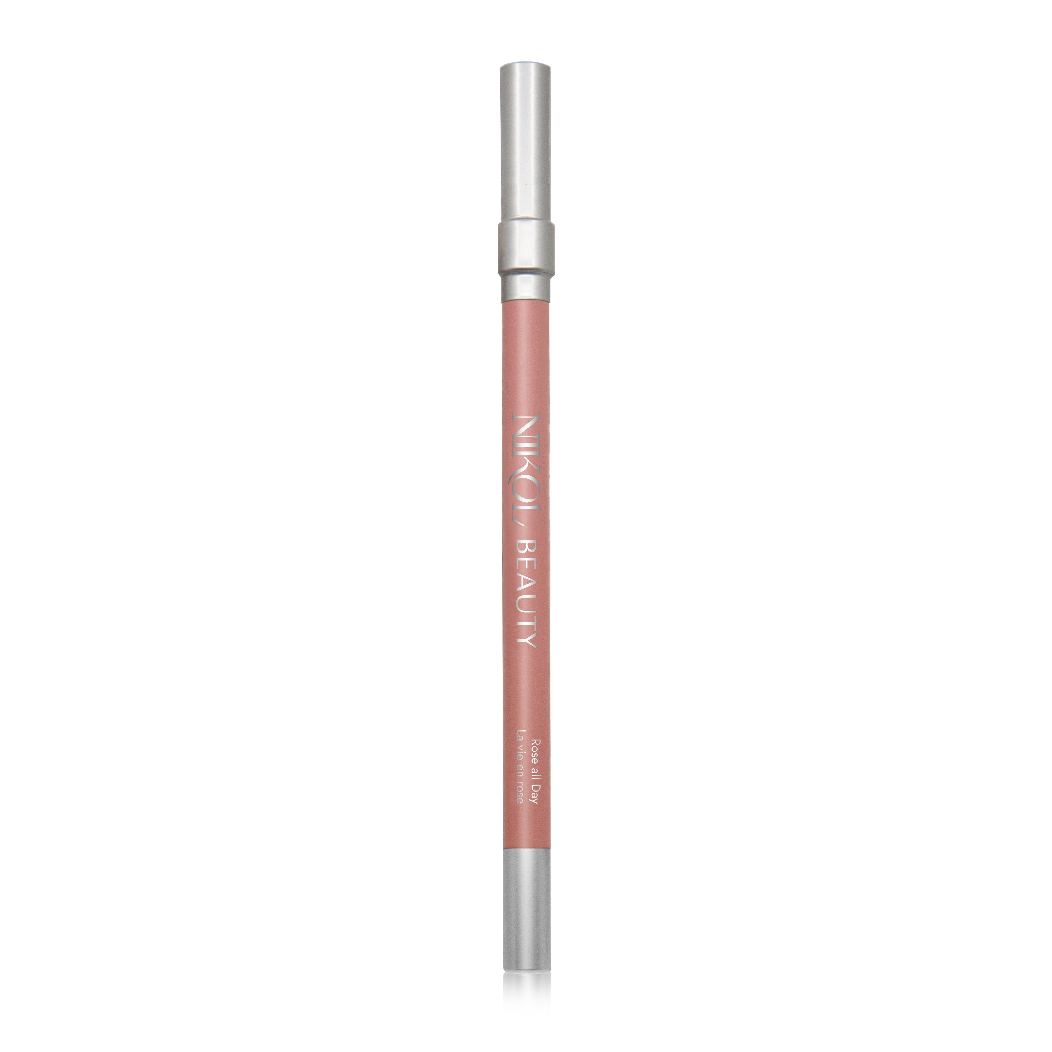 The Shopgalaxys WaterProof Lip Liner Pencil, with silver caps and a creamy pink hue, adds a flawless touch for mature women seeking elegance. This versatile addition effortlessly enhances any makeup collection.