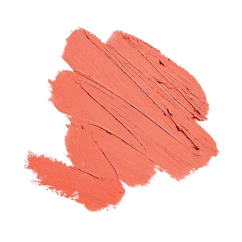 A stroke of Shopgalaxyss Cream Blush Stick in coral adorns a white canvas, showcasing its lush texture and lively color—a gentle tribute to timeless elegance.
