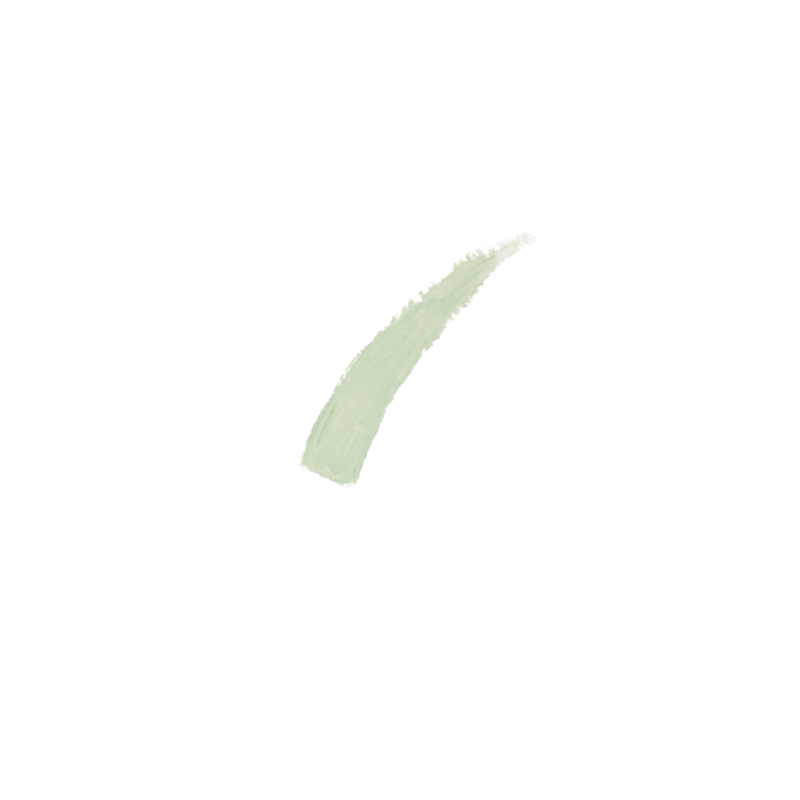 A minimalist minty green brushstroke on white, slightly curved and textured, evokes abstract art and the style of No Redness Color Corrector by Shopgalaxys.