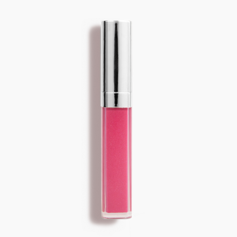 A tube of Upgrade Lip Gloss #94 from Shopgalaxys stands upright against a plain white background, featuring a shiny silver cap and promising a non-sticky, high-impact shine.